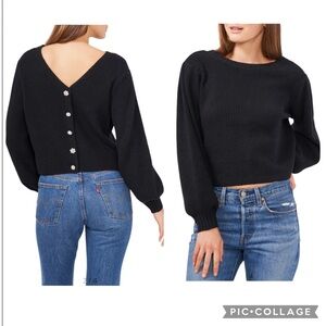 Black Button-Back Sweater